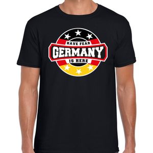 Have fear Germany / Duitsland is here supporter shirt / kleding met sterren embleem zwart voor heren
