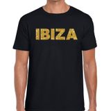 Ibiza gouden letters fun t-shirt zwart voor heren