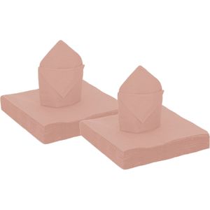 Santex feest servetten rose goud - 50x stuks - 40 x 40 cm