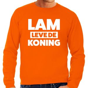 Lam leve de koning sweater oranje voor heren - Koningsdag truien