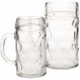 Set van 12x stuks bierpullen/Bierglazen van 1 liter