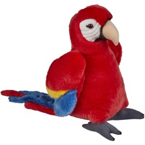 Pluche Knuffel Dieren Rode Macaw Papegaai Vogel van 28 cm - Speelgoed Knuffels Vogels