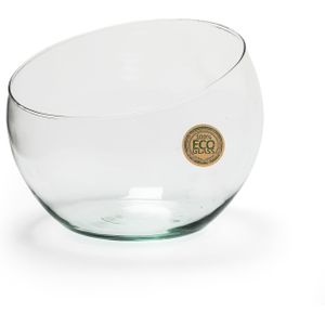 Jodeco Bloemenvaas Bob - helder transparant - eco glas - D20 x H16 cm - bol vaas/lage schaal