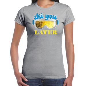 Bellatio Decorations Apres ski t-shirt voor dames - ski you later - grijs - bier/beer - wintersport