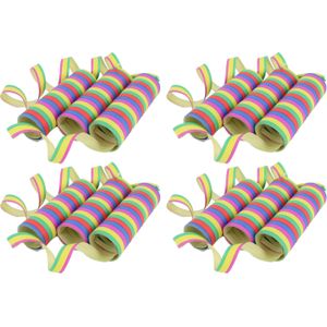 Serpentine feestversieringen - 12x rollen - gekleurd in felle kleuren - papier - feestartikelen