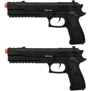 2x stuks verkleed speelgoed Politie accessoires/wapen pistool 27 cm