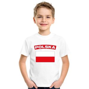 T-shirt Poolse vlag wit kinderen