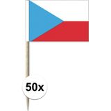 50x Cocktailprikkers TsjechiÃÆÃÂ« 8 cm vlaggetje landen decoratie