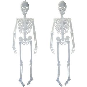 2x Hangdecoratie skeletten glow in the dark 150 cm