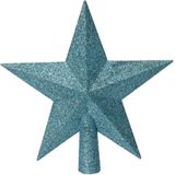 Decoris piek - ster vorm - kunststof - ijs blauw - 19 cm