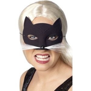 Kunstof zwarte katten masker