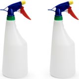 10x stuks Waterverstuivers/sprayflessen wit 1 liter 28 cm