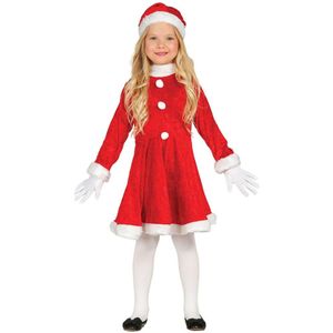 Voordelig Kerstjurkje verkleedkleding pak met Kerstmuts voor meisjes