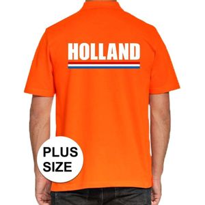Grote maten polo Holland t-shirt oranje Kingsday voor heren