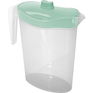 Hega Hogar Waterkan/sapkan met mintgroene deksel - 2,5 liter - kunststof - 11 x 26 cm