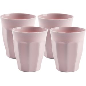 Plasticforte onbreekbare Picardi drinkglazen - 10x stuks - kunststof - lichtroze - 250 ml