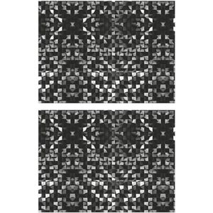 2x stuks retro stijl placemats van vinyl 40 x 30 cm zwart