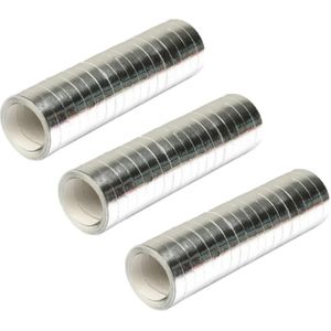 Pakket van 6x stuks serpentine rollen metallic zilver 4 meter