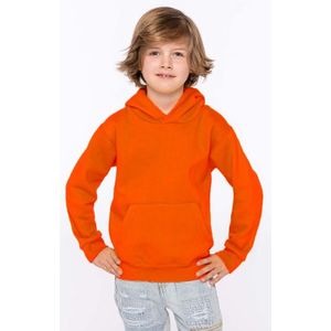 Oranje jongens truien/sweaters met hoodie/capuchon