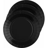 Santex feest bordjes rond zwart - karton - 20x stuks - 22 cm