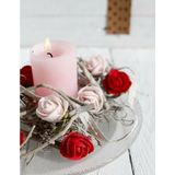Ideas4seasons Decoratie roosjes foam - 6x - bosje van 12 - rood - Dia 2 cm