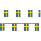 2x Papieren vlaggenlijn Zweden landen decoratie