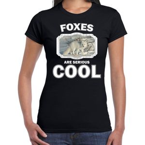 T-shirt foxes are serious cool zwart dames - vossen/ poolvos shirt