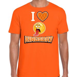 Oranje verkleed t-shirt Koningsdag - I love kingsday - heren