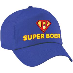 Super boer Achterhoek pet / cap blauw voor volwassenen