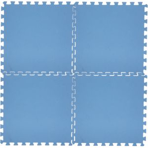 32x stuks Foam puzzelmat zwembadtegels/fitnesstegels blauw 50 x 50 cm