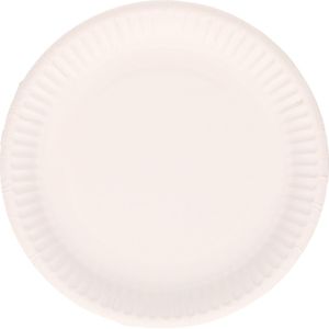 DID Gebak/taart bordjes van karton pakket van 70x stuks wit rond 18 cm