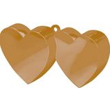 2x stuks ballon gewichtjes gouden hartjes