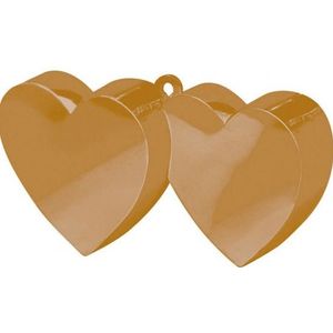 2x stuks ballon gewichtjes gouden hartjes