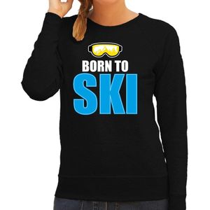 Apres-ski sweater / trui Wintersport Born to ski zwart voor dames