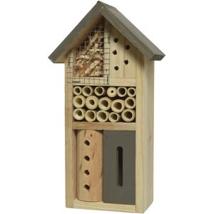 Grijs insectenhotel huisje 26 cm