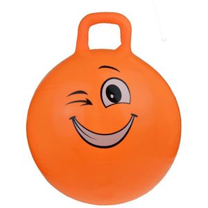 Skippybal smiley voor kinderen oranje 55 cm