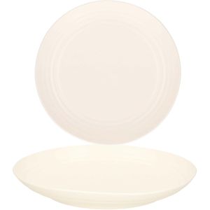 PlasticForte Rond bord/camping bord - 6x - D22 cm - ivoor wit - kunststof