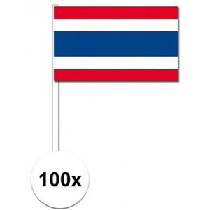 100x Thailand decoratie papieren zwaaivlaggetjes