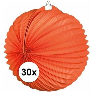 30x Oranje lampionnen bolvormig
