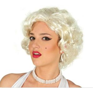 Fiestas Guirca Verkleedpruik voor dames - kort blond - sexy filmster Marilyn - jaren 50