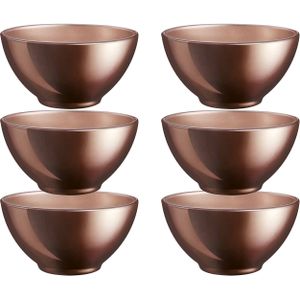 Luminarc Kommetjes/schaaltjes voor dessert/ontbijt - 2x - Glas - D13 x 6 cm - Chocolade bruin