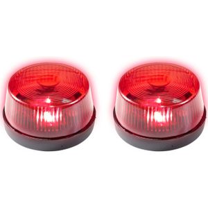 Set van 2x stuks signaallampen/signaallichten rood LED licht 7 cm politie speelgoed/feestverlichting