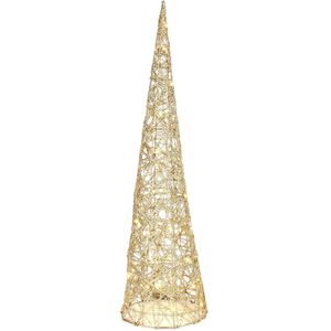 Countryfield LED kerstboom kegel - H80 cm - goud - metaal