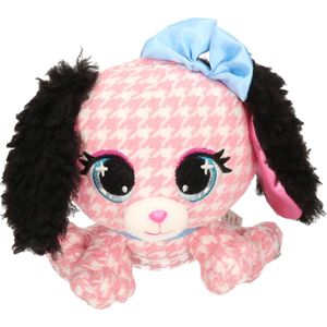 Pluche designer knuffel P-Lushes Pets basset hond roze 15 cm