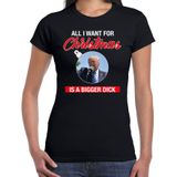 Trump All I want for Christmas fout Kerstshirt zwart voor dames