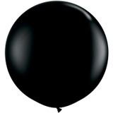 4x stuks zwarte Qualatex grote ballon 90 cm
