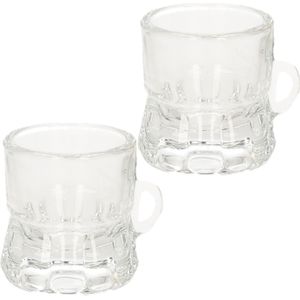 48x Shotglazen bierpul met handvat 4cm