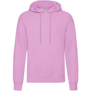 Fruit of the Loom hooded sweater lichtroze voor volwassenen