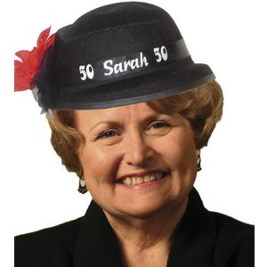 Sarah 50 jaar verkleed hoedje