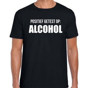 Drank t-shirt positief getest op alcohol zwart voor heren - Drank t-shirt